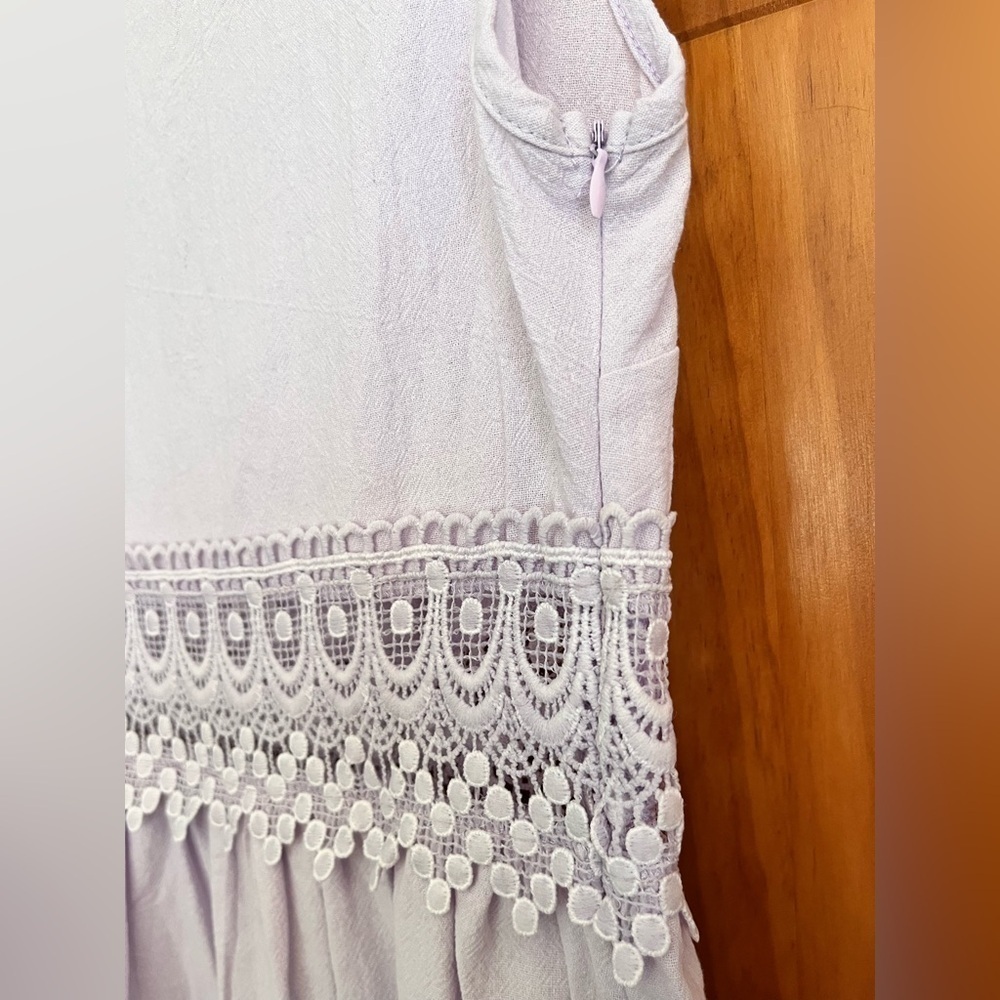 Zaful Lilac Lightweight Lace Accent Sleeveless V-Neck Dress Size S (US 4) - Picture 6 of 8